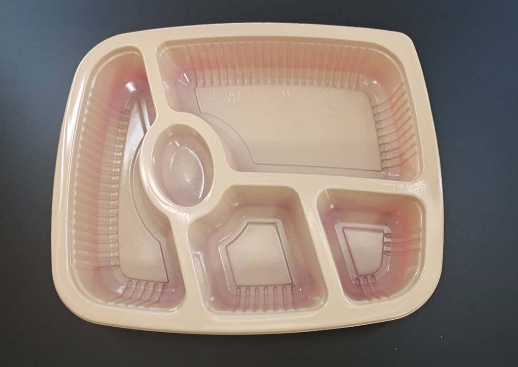 一次性五格方形吸塑餐盒
